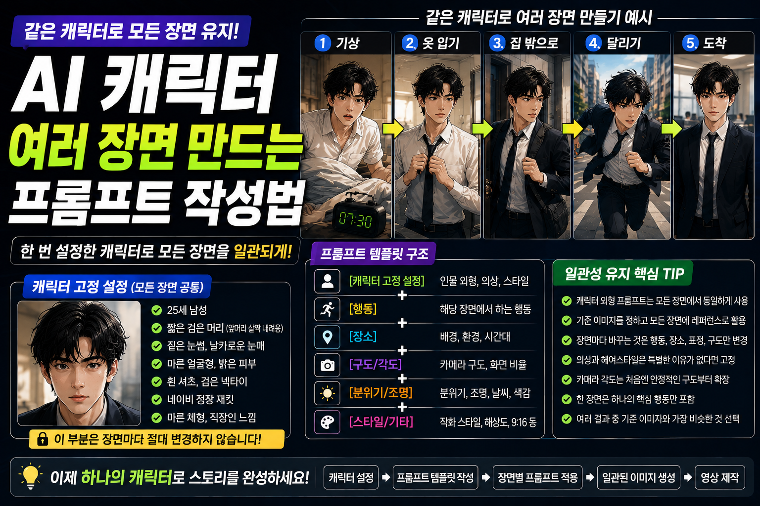 캐릭터로 여러 장면 만드는 썸네일